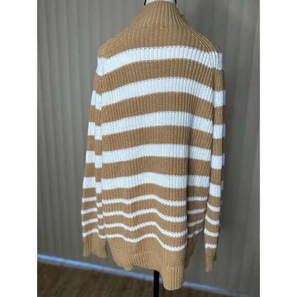 Style & Company Womens Beige Knit Textured Ribbed Striped Long Sleeve - Picture 7 of 7